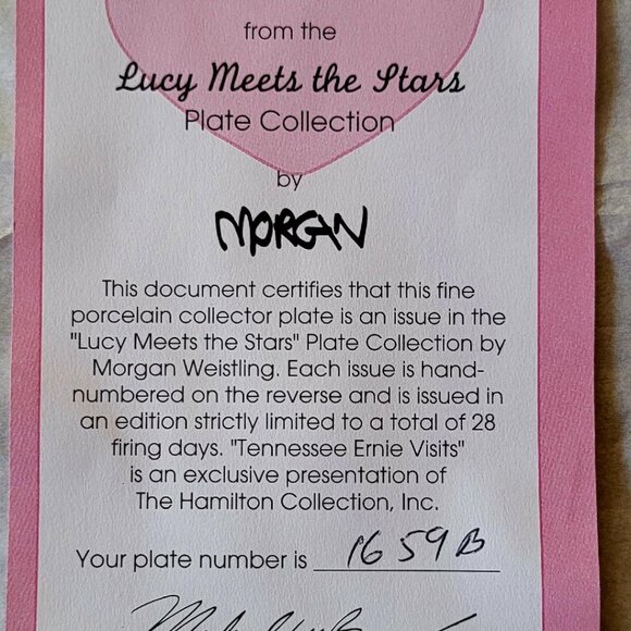 Rare I Love Lucy Tennessee Ernie Visits Hamilton Collector Plate - BRAND NEW - Picture 7 of 7